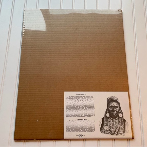 Vintage Native American Indian Art Print Chief Joseph Nez Perce Ken West 1986 - Picture 4 of 5